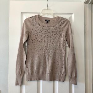 Express Sweaters - Express beige crystal bling studded sweater XS Express Sweaters - Express beige crystal bling studded sweater XS